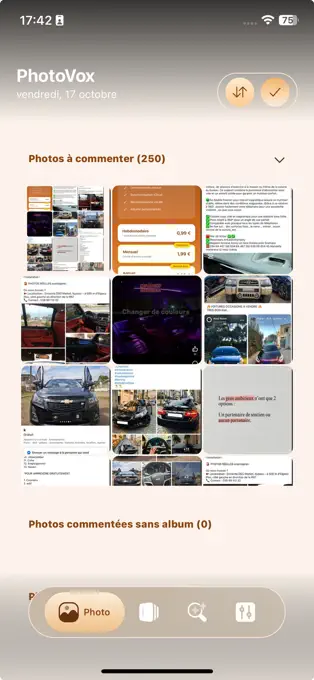 PhotoVox photo annotation screen